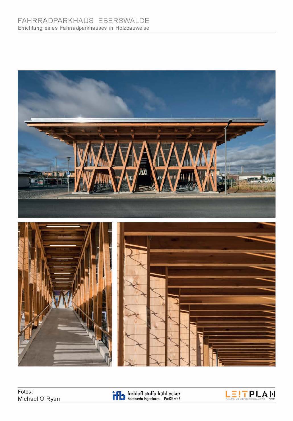 Fahrradparkhaus als Holzkonstruktion, EberswaldeBildnachweis: Michael O`Ryan