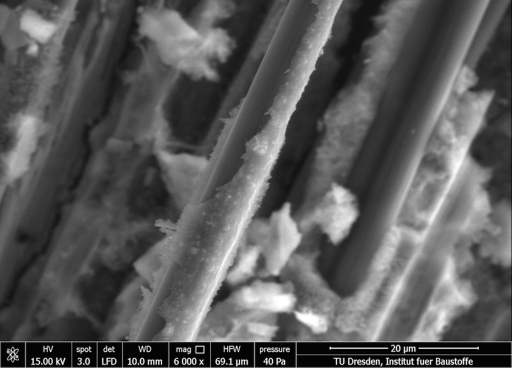 Bild von einer Kohlefaser unter dem Mikroskop. (c) TUD/Marco Liebscher