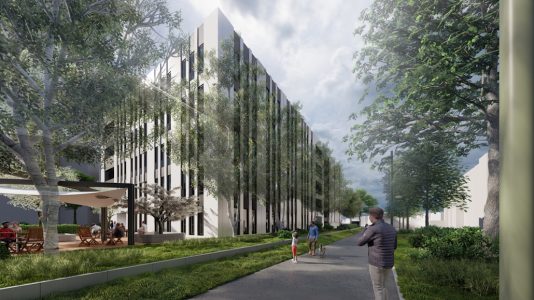 Radweg in den Plagwitzer Höfen (Visualisierung) (c) CG Elementum AG / CG Plan