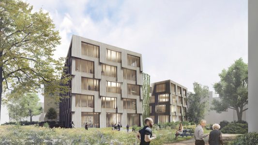 Zillecampus Berlin, Neubauten aus Holz. Bildrechte: Partner und Partner - Architekten.