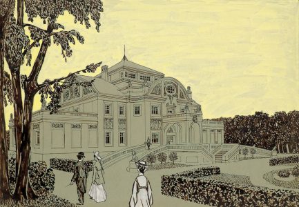 Ernst Ludwig Kirchner Schlösschen für einen Kunstliebhaber, Perspektivische Darstellung um 1904/05 © Courtesy Galerie Henze & Ketterer, Riehen/Basel und Wichtrach/Bern