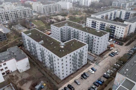 Wohnungsneubau in Berlin-Hellersdorf durch OTTO WULFF für STADT UND LAND. Fotograf: Felix Loechner