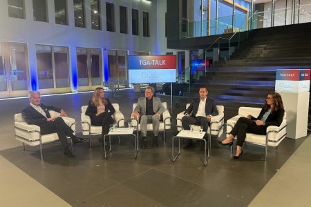 alk-Runde zum Thema Lebensmittel Luft. Von Links: Professor Christoph Kaup, Anja Daniels, Bernd Zeidler, Stefan Tuschy, Dr. Claudia Kandzia // Bildquelle: FGK
