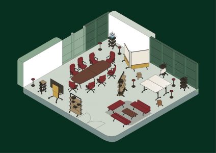 Vorgelebt und beispielgebend: agile Zusammenarbeit im Boardroom mit flexibel integrierten Angeboten für formale Besprechung, interaktive Zusammenarbeit und informellen Austausch. Abb.: Wilkhahn